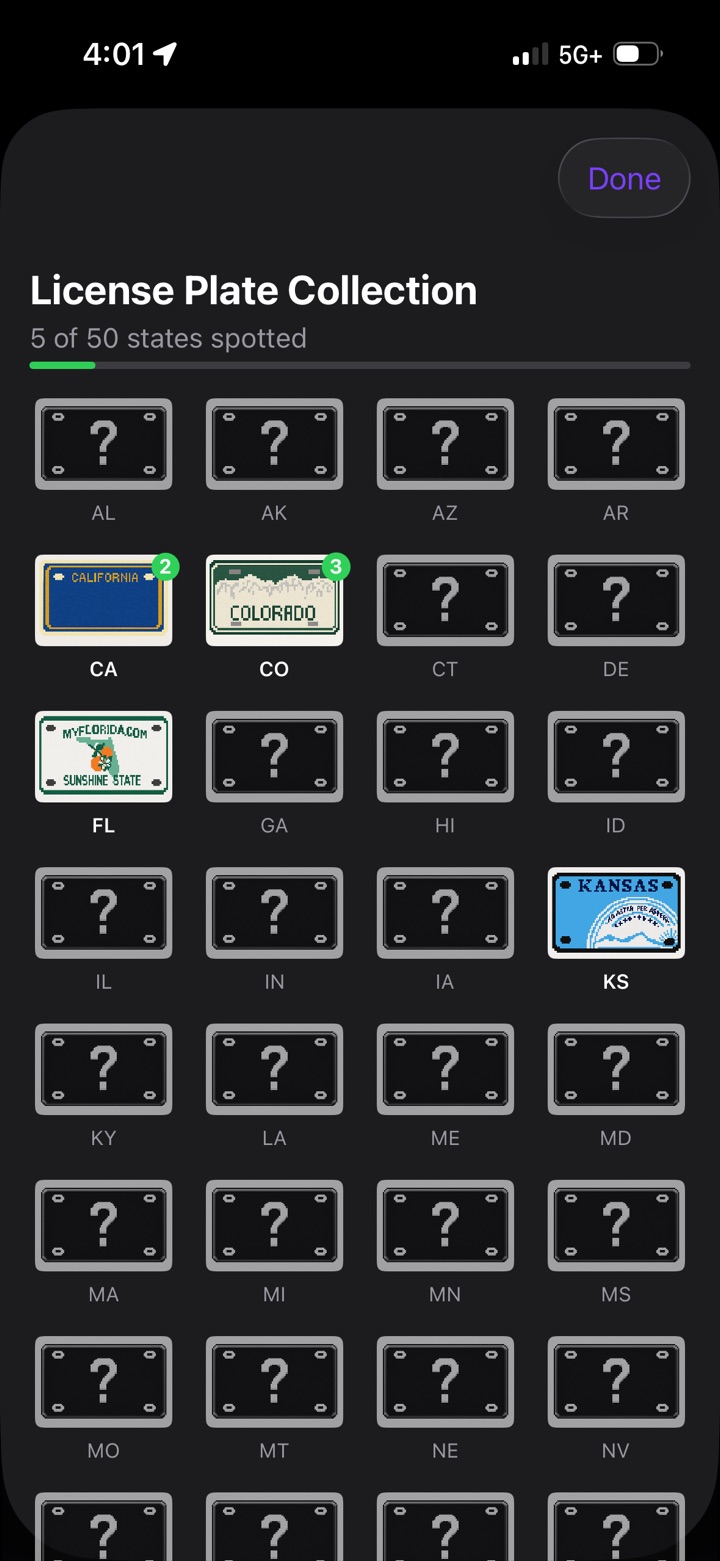 License plate collection board